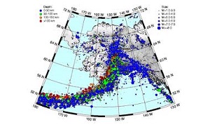 All recorded earthquakes in Alaska from 1898 to the present